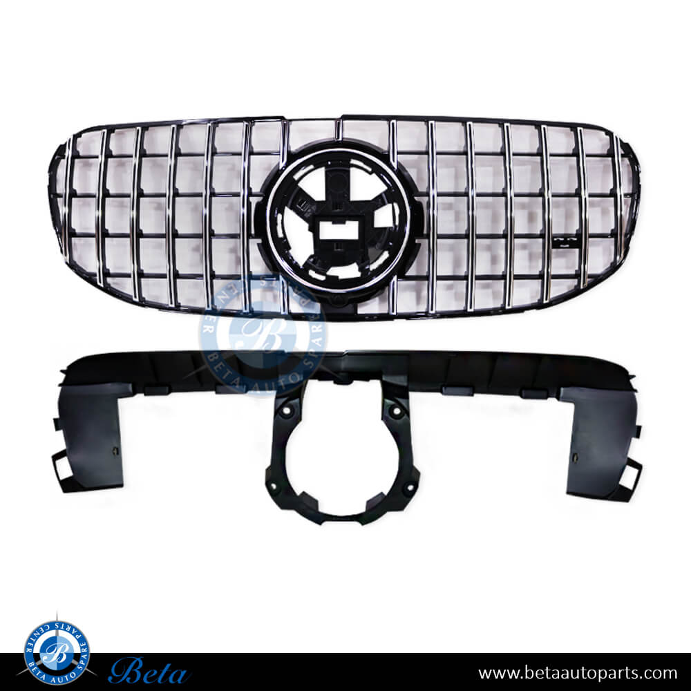 Radiator Grille GT look for Mercedes GLS-Class X167 2020-Up models, Part Number 1678881A23 Radiator Grille GT look for Mercedes GLS-Class X167 2020-Up models, Part Number 1678881A23